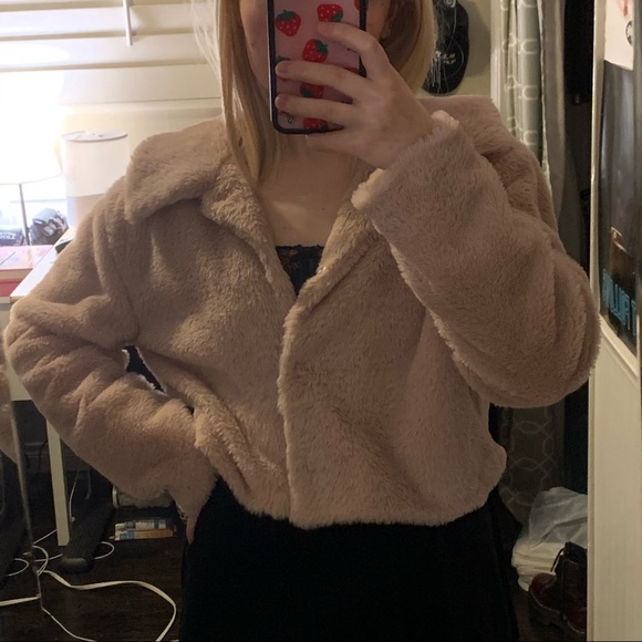 Kendall & Kylie faux fur cropped jacket - Picture 3 of 4